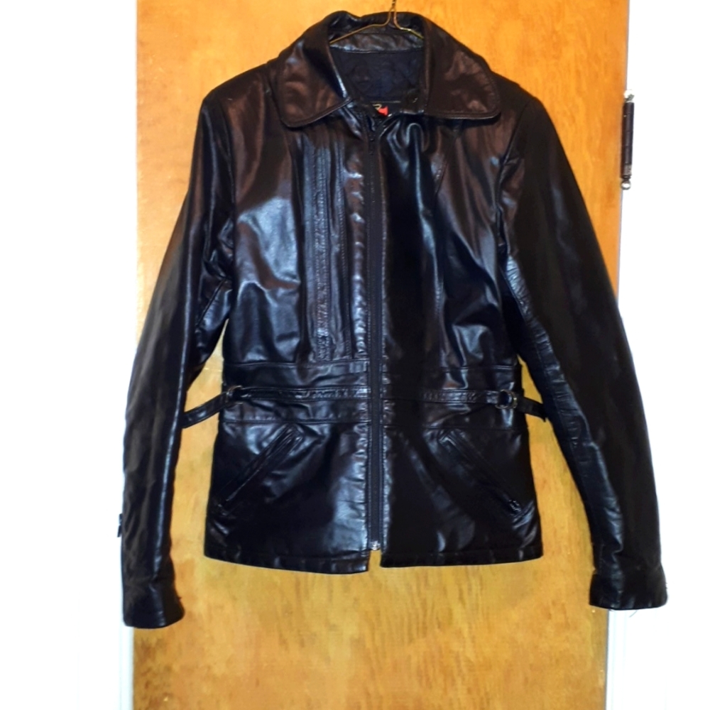 Vintage Ladies Dress Moto Jacket Golden Crown sz S